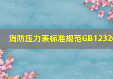 消防压力表标准规范GB12326