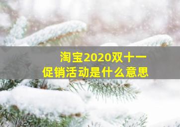 淘宝2020双十一促销活动是什么意思