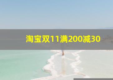 淘宝双11满200减30