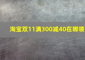 淘宝双11满300减40在哪领