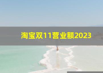 淘宝双11营业额2023