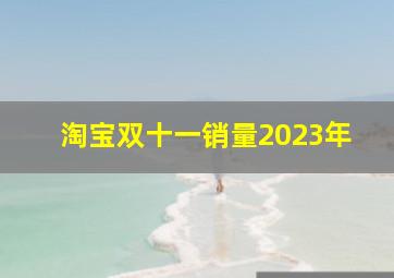 淘宝双十一销量2023年