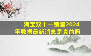 淘宝双十一销量2024年数据最新消息是真的吗