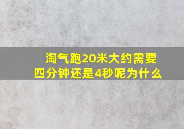 淘气跑20米大约需要四分钟还是4秒呢为什么