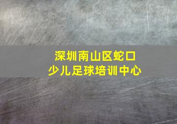 深圳南山区蛇口少儿足球培训中心