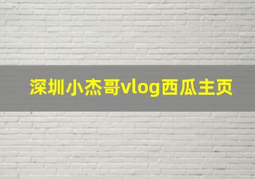 深圳小杰哥vlog西瓜主页