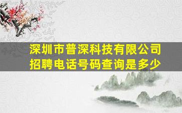 深圳市普深科技有限公司招聘电话号码查询是多少