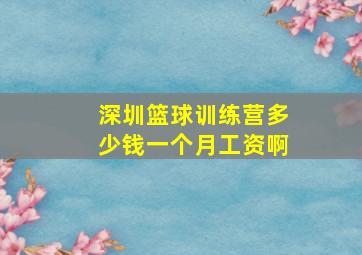 深圳篮球训练营多少钱一个月工资啊