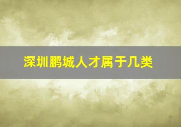 深圳鹏城人才属于几类