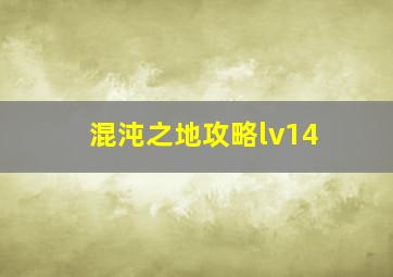 混沌之地攻略lv14