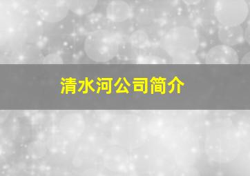 清水河公司简介