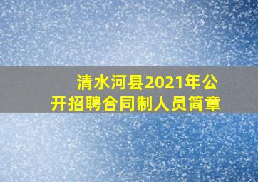 清水河县2021年公开招聘合同制人员简章