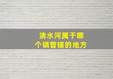 清水河属于哪个镇管辖的地方