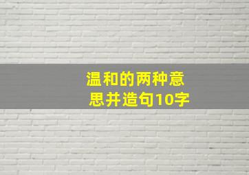 温和的两种意思并造句10字