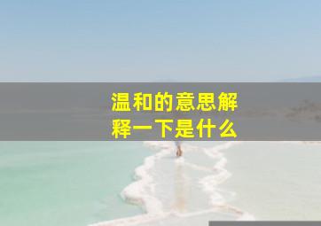 温和的意思解释一下是什么