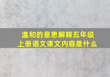 温和的意思解释五年级上册语文课文内容是什么