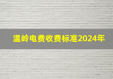 温岭电费收费标准2024年