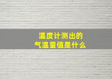 温度计测出的气温量值是什么