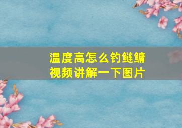 温度高怎么钓鲢鳙视频讲解一下图片