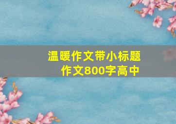 温暖作文带小标题作文800字高中