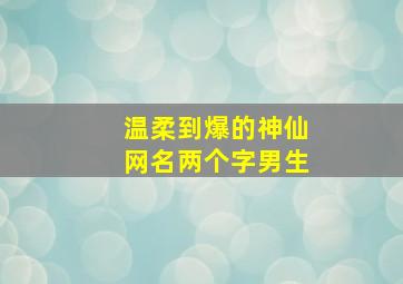 温柔到爆的神仙网名两个字男生