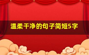 温柔干净的句子简短5字