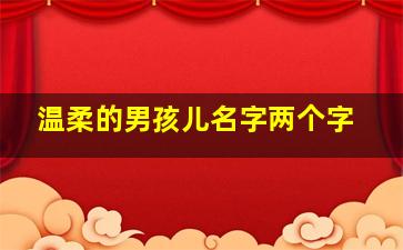 温柔的男孩儿名字两个字