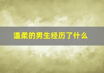 温柔的男生经历了什么