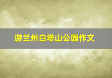 游兰州白塔山公园作文