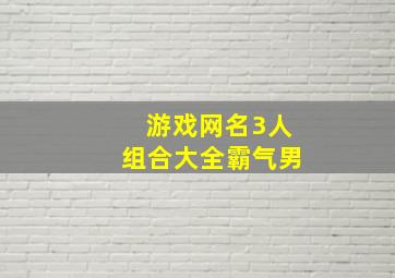 游戏网名3人组合大全霸气男