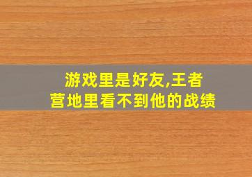 游戏里是好友,王者营地里看不到他的战绩