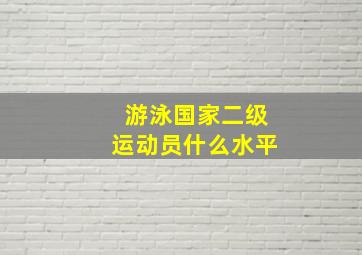 游泳国家二级运动员什么水平