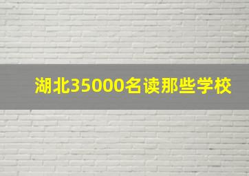 湖北35000名读那些学校