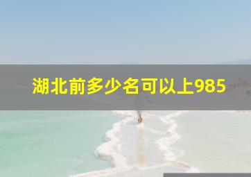 湖北前多少名可以上985