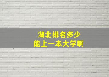 湖北排名多少能上一本大学啊