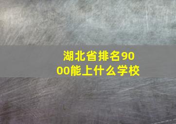 湖北省排名9000能上什么学校