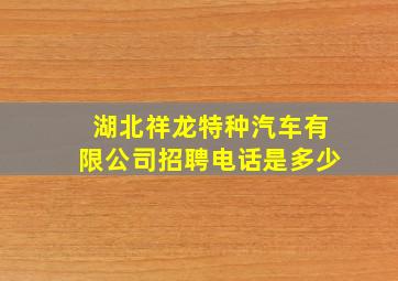 湖北祥龙特种汽车有限公司招聘电话是多少