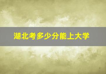 湖北考多少分能上大学