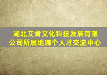 湖北艾肯文化科技发展有限公司所属地哪个人才交流中心