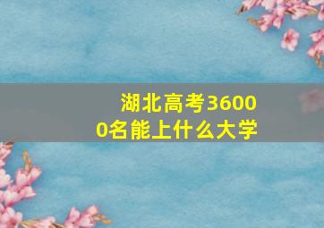 湖北高考36000名能上什么大学