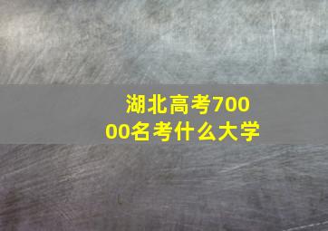 湖北高考70000名考什么大学