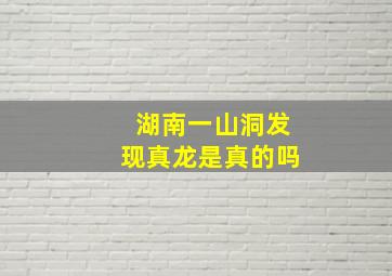 湖南一山洞发现真龙是真的吗