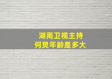 湖南卫视主持何炅年龄是多大