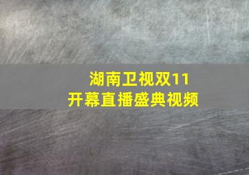 湖南卫视双11开幕直播盛典视频