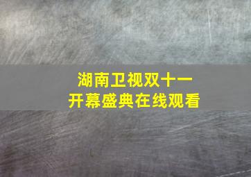 湖南卫视双十一开幕盛典在线观看