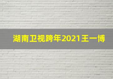 湖南卫视跨年2021王一博