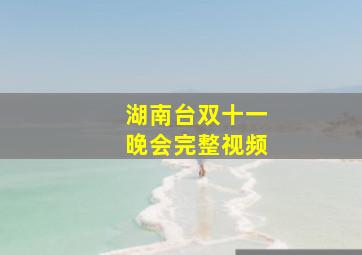 湖南台双十一晚会完整视频