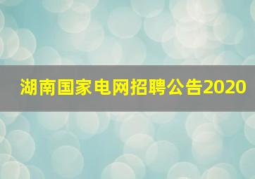 湖南国家电网招聘公告2020