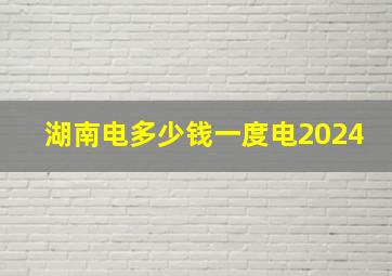 湖南电多少钱一度电2024