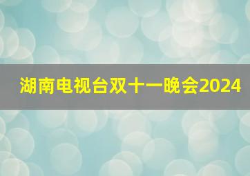 湖南电视台双十一晚会2024